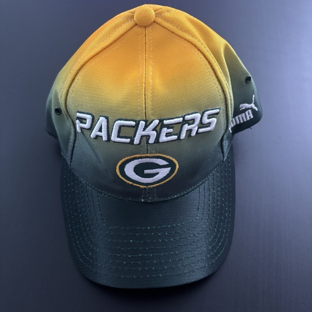 Vtg Puma‎ NFL Pro Line Greenbay Packers Hat Strapback Cap OSFM